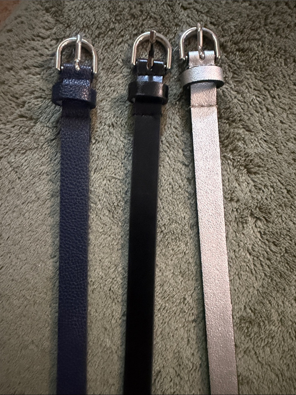 Women's Leather Belt for Trio - Black, Navy, Silver